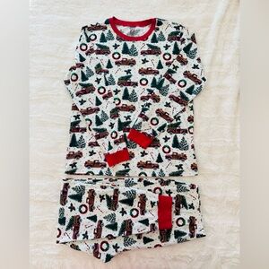 Women's Holiday Pajama Set with Red and Green Print